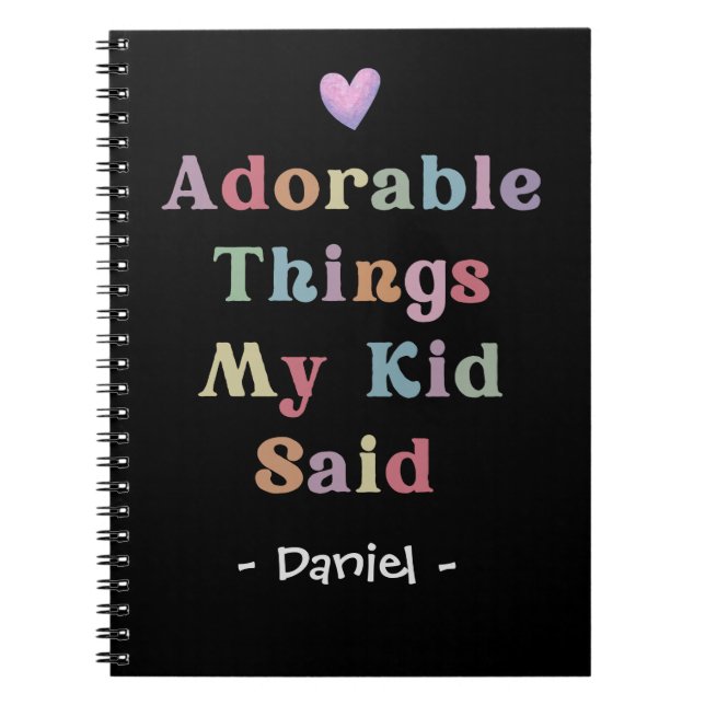 Carnet C'est adorable, dit mon enfant (Devant)