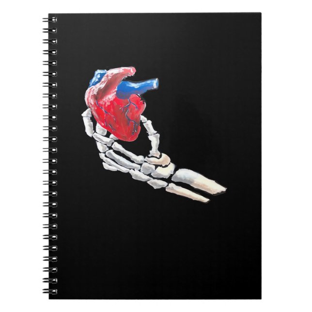 Carnet C'Est Mon Coeur - Squelette Mains Coeurs (Devant)