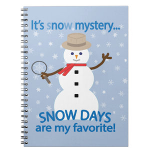 Carnet C'est un mystère de neige Détective Bonhomme de ne