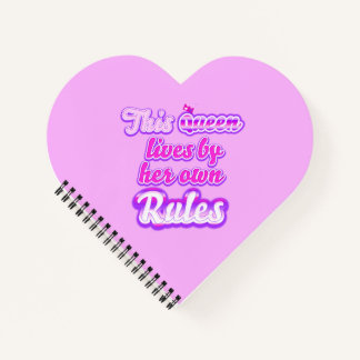 Carnet Cette reine ne suit jamais les règles rose