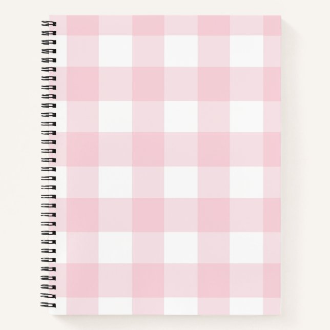Carnet Chalet blanc et rose d'aquarelle Buffalo Check (Devant)
