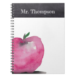 Carnet Chalk Personnalisé Aquarelle Apple Enseignant Pers