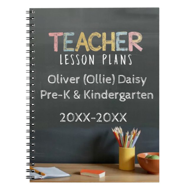 Carnet Chalkboard-Style Teacher Lesson Plan Notebook (Devant)