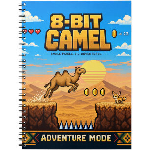 Carnet Chameau, Pixel Art Rétro 8 Bits