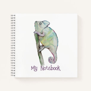 Carnet Chameleon à aquarelle mignonne