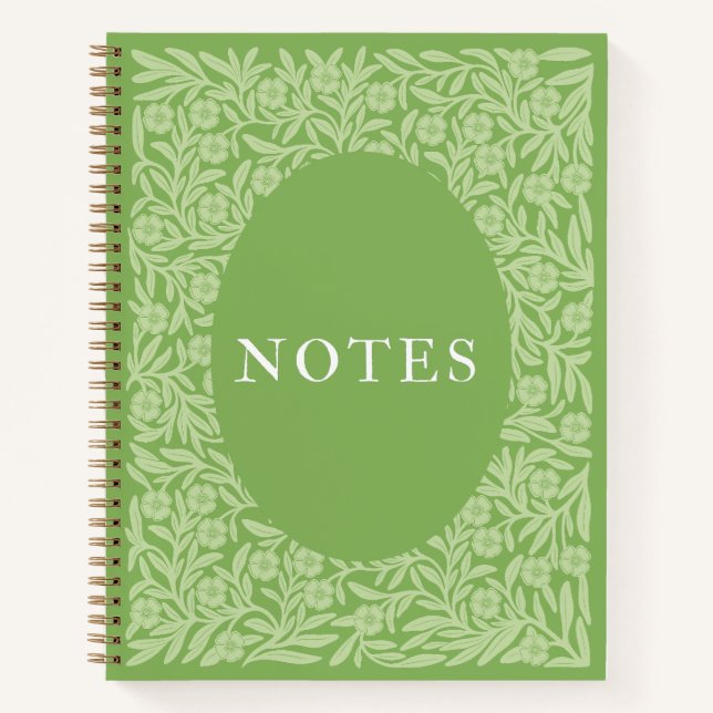 Carnet Champ de fleurs vert (Devant)