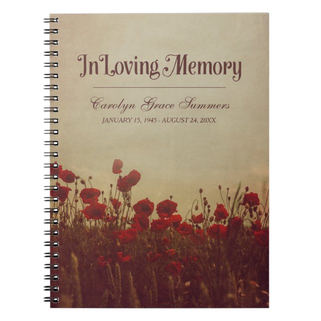 Carnet Champ de pavot rustique dans le Guestbook (Devant)