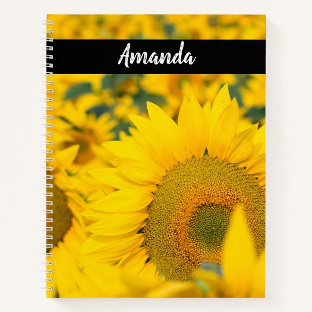 Carnet Champ jaune de tournesols photo (Devant)