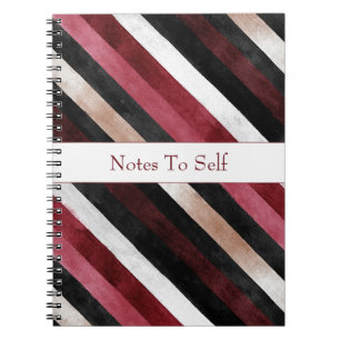 Carnet Champagne Rose Bourgogne Noir Rayures