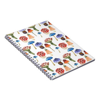 Carnet Champignons colorés à l'aquarelle