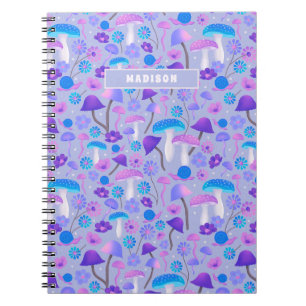 Carnet Champignons Dreamy Fleurs Escargots pourpres Turqu
