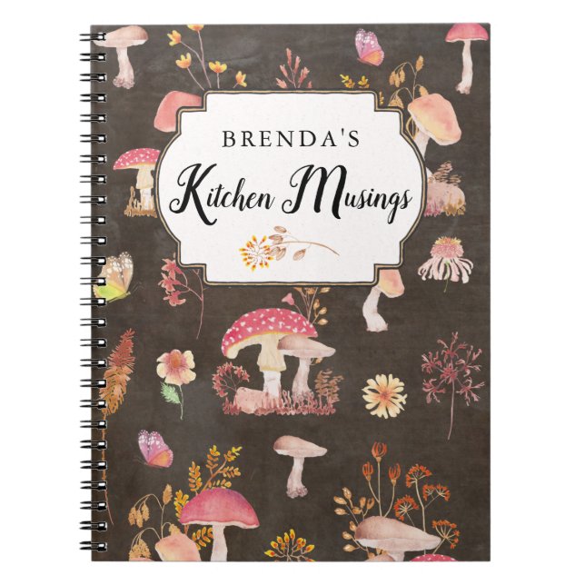 Carnet Champignons et fleurs sauvages personnalisés (Devant)