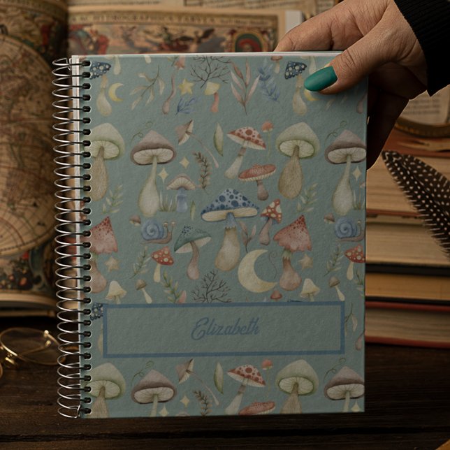 Carnet Champignons magiques Hygge mystique Personnalisé (Créateur téléchargé)