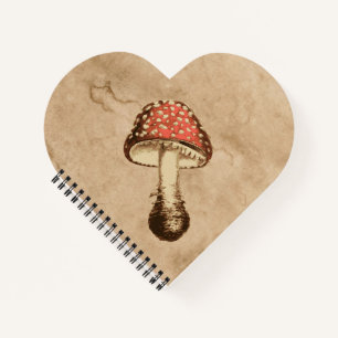 Carnet Champignons sur un vieux papier