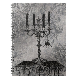 Carnet Chandelier gothique avec l'araignée, Halloween