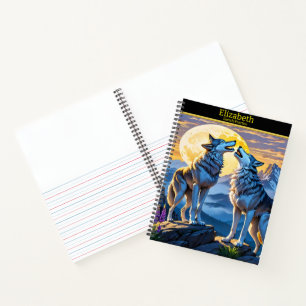 Carnet Chanson de loup sous le clair de lune au crépuscul