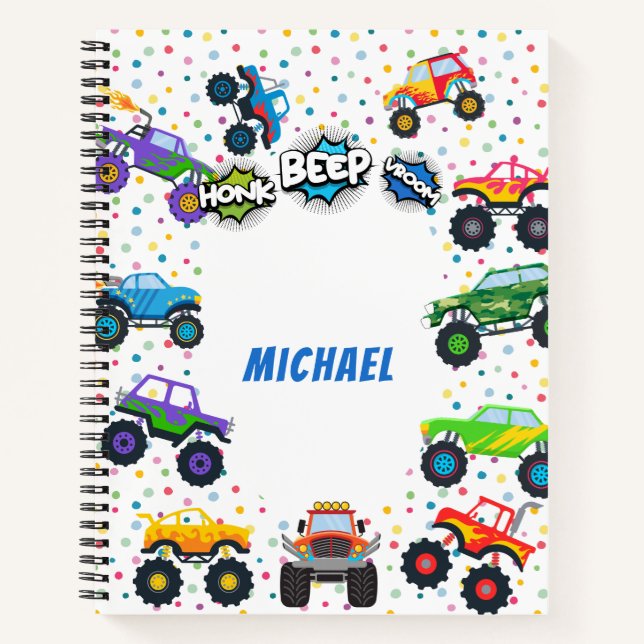 Carnet Chanter beep vroom monstre camions garçon (Devant)
