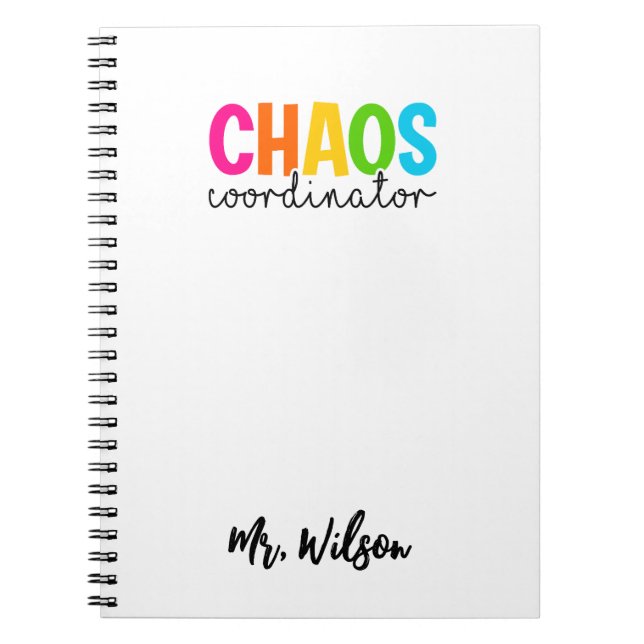 Carnet Chaos Coordinator Notebook – Funny Teacher Quote (Devant)