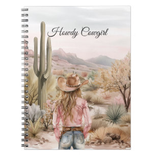 Carnet Chapeau de cowgirl du désert de cactus occidental