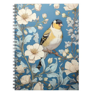 Carnet Chardonneret jaune inspiré de William Morris