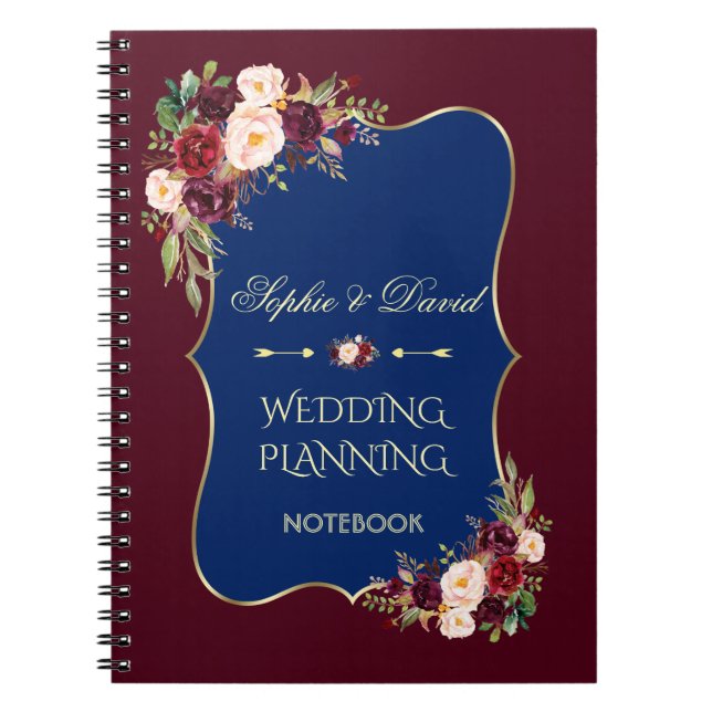Carnet Charm Gold Parties scintillant Blush Floral Weddin (Devant)