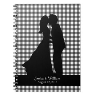 Carnet Charmante Silhouette Baiser Couple Mariage
