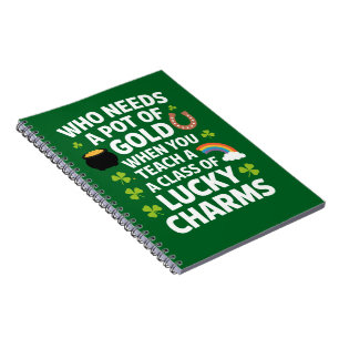 Carnet Charme de professeur Saint-Patrick Trèfle Irlandai