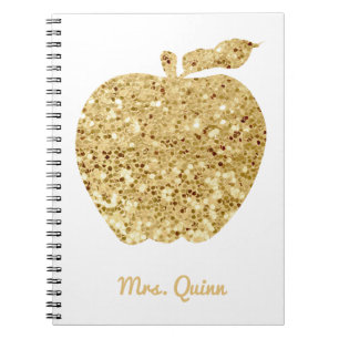 Carnet Charme personnalisé d'Apple de paillette de Faux
