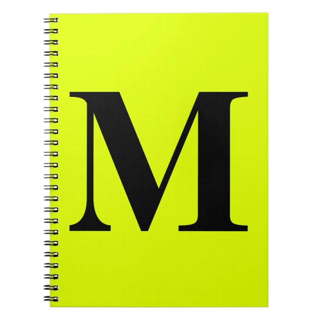 Carnet Chartreuse fluorescente Yellow Neon Monogrammes Ca (Devant)