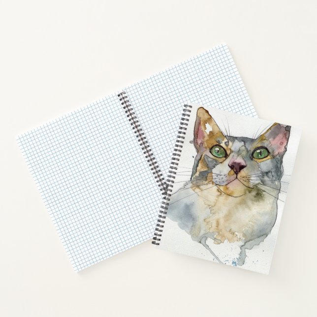 Carnet Chat à l'aquarelle (Intérieur)