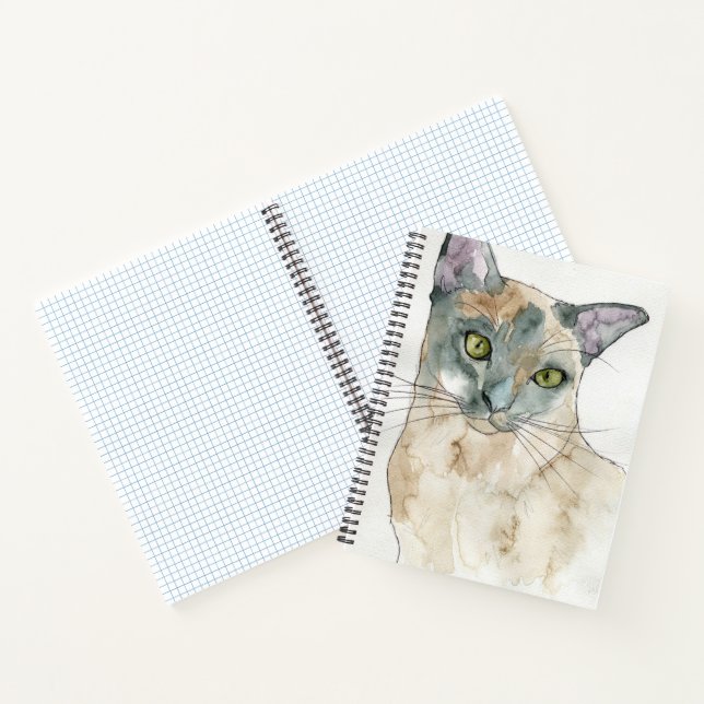 Carnet Chat à l'aquarelle (Intérieur)