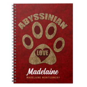 Carnet Chat Abyssinian race Custom Red Cheetah