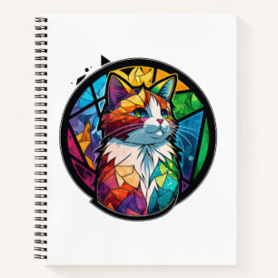 Carnet Chat Animal Portrait Vitrail Faune Animaux Animaux