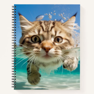 Carnet Chat Animaux Animaux Amusants Jouer À L'Eau En Ple