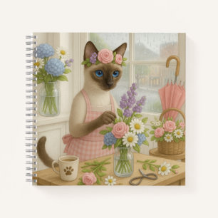 Carnet Chat arranger la fleur en fleuriste