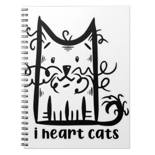 Carnet Chat aux cheveux bouclés désordonné J'adore les ch