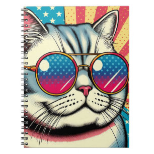 Carnet Chat avec lunettes