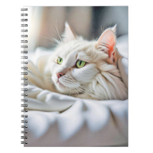 Carnet Chat Blanc Au Lit