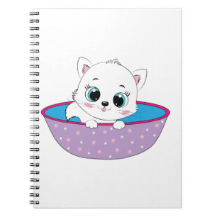 Carnet chat blanc mignon