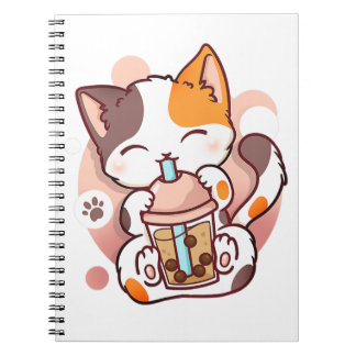 Carnet Chat Boba Tea Bubble Tea Anime Kawaii Neko pour fi