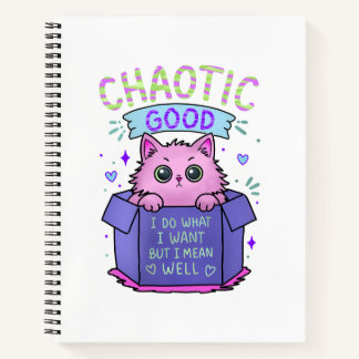 Carnet Chat Bon Chaos | Je Fais Ce Que Je Veux