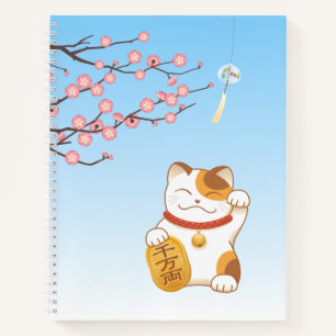 Carnet Chat Calico Lucky Japonais, Maneki Neko