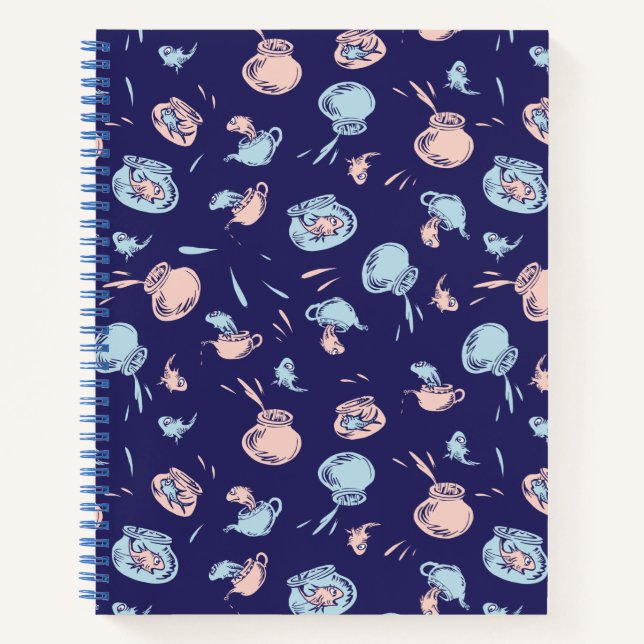 Carnet Chat Chapeauté | Le motif de poisson (Devant)