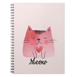 Carnet Chat Coeur rose Fille