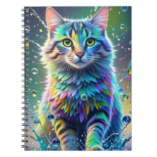 Carnet Chat coloré, éclaboussure, peinture, classement de