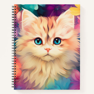 Carnet Chat coloré mignon