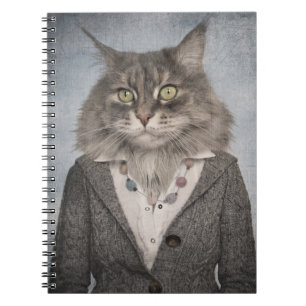 Carnet Chat dans des vêtements