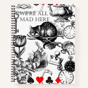 Carnet Chat de Cheshire classique alice au pays des merve