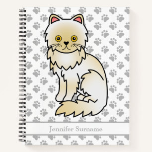 Carnet Chat de dessin animé persan crème mignon & Texte p