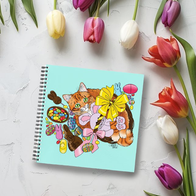 Carnet Chat de Pâques Orange (Créateur téléchargé)